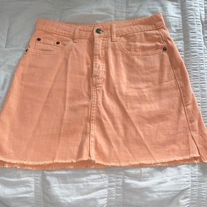 Pink/coral jean skirt